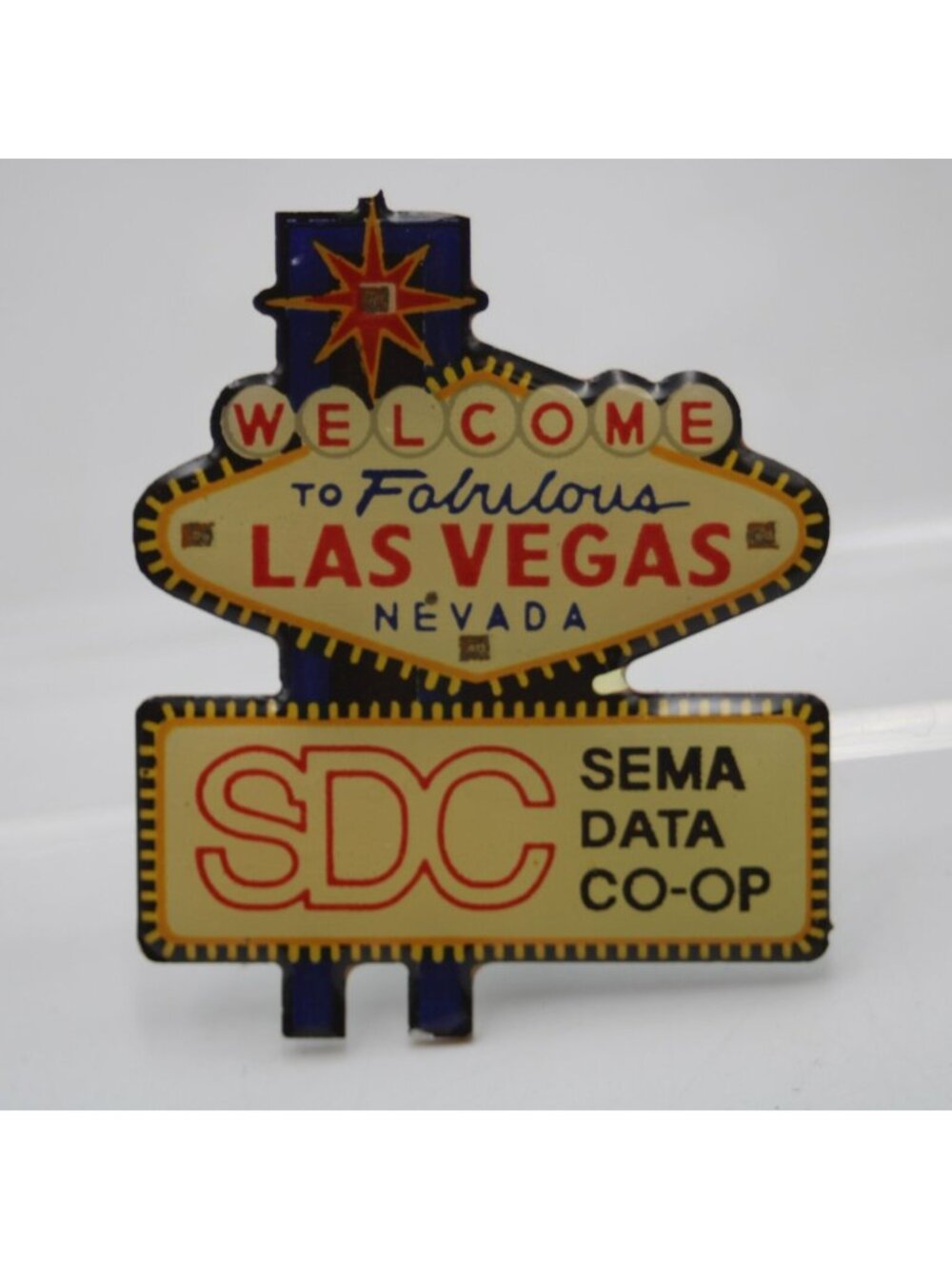 SEMA Data Co-Op SDC Light-up Pinback Welcome To Fabulous Las Vegas Nevada